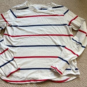 POPSUGAR Red and Blue Striped Long Sleeve